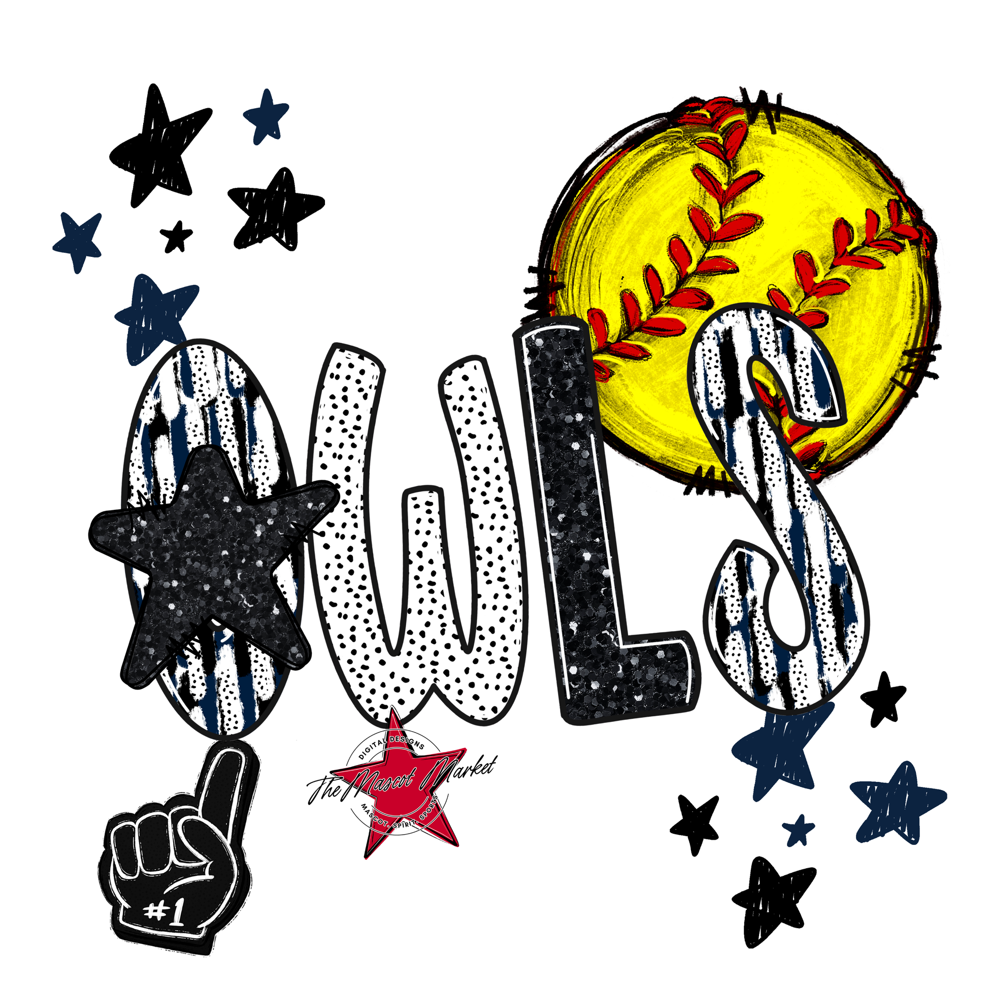 Owls Softball Scrape-Navy