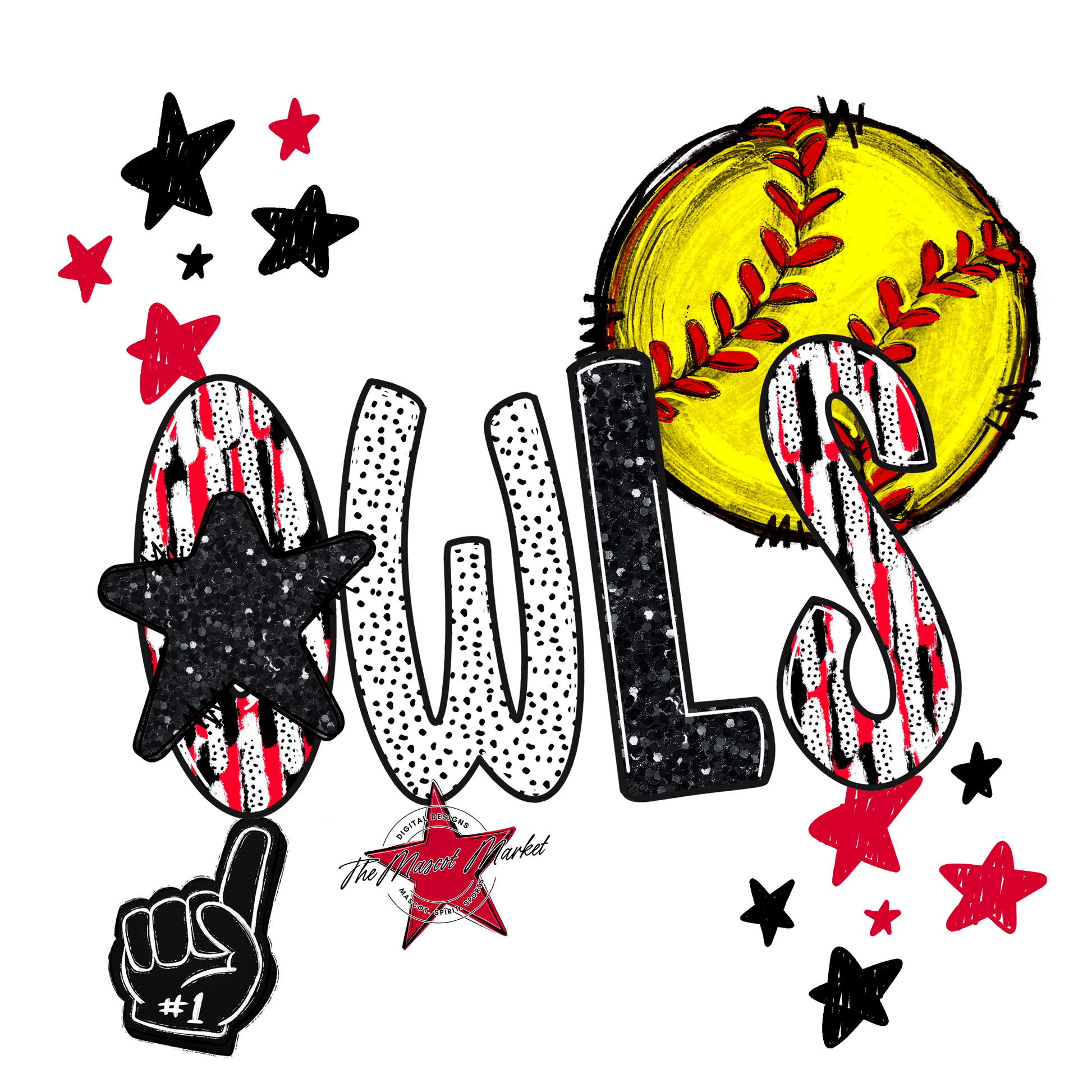 Owls Softball Scrape-Red