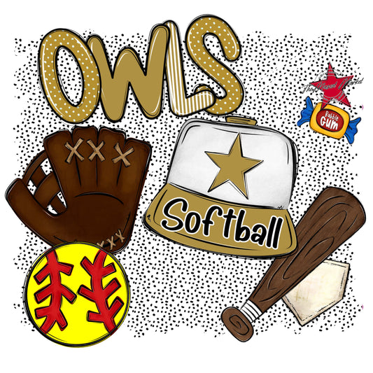 Owls Softball Spirit-Gold