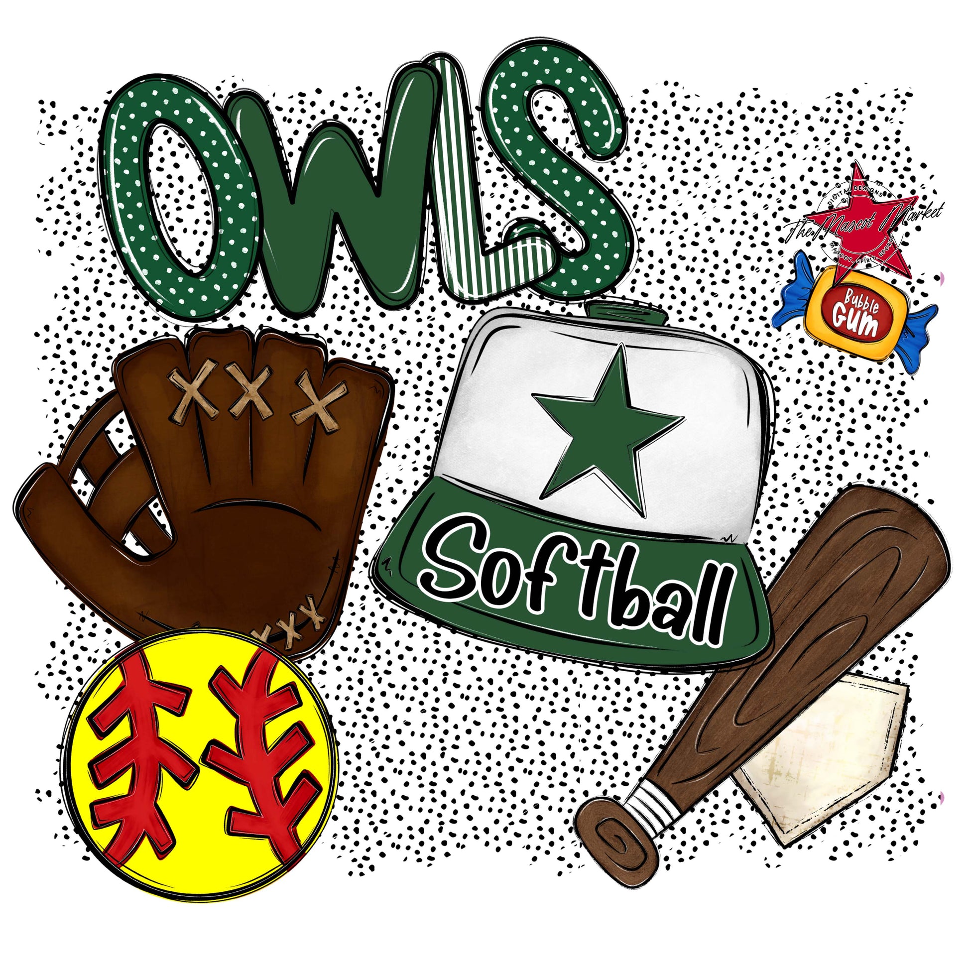 Owls Softball Spirit-Green
