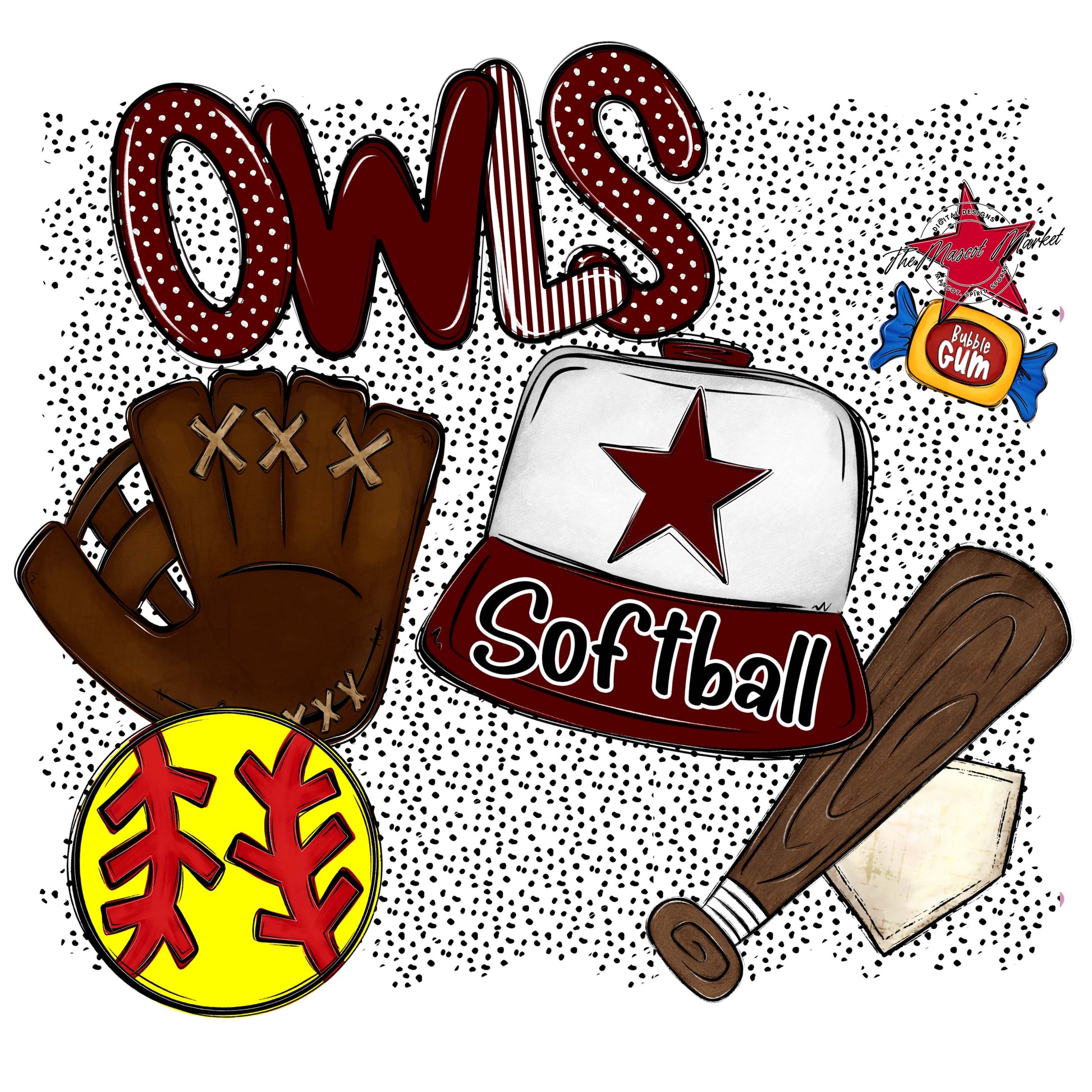 Owls Softball Spirit-Maroon