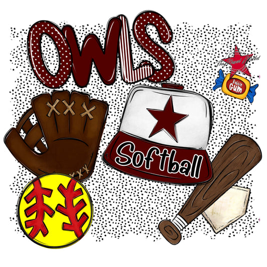 Owls Softball Spirit-Maroon