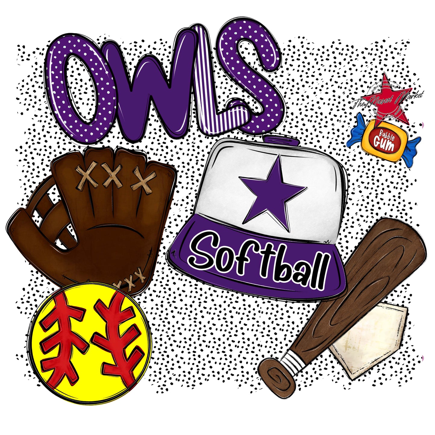 Owls Softball Spirit-Purple
