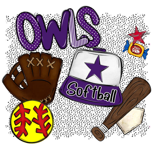 Owls Softball Spirit-Purple