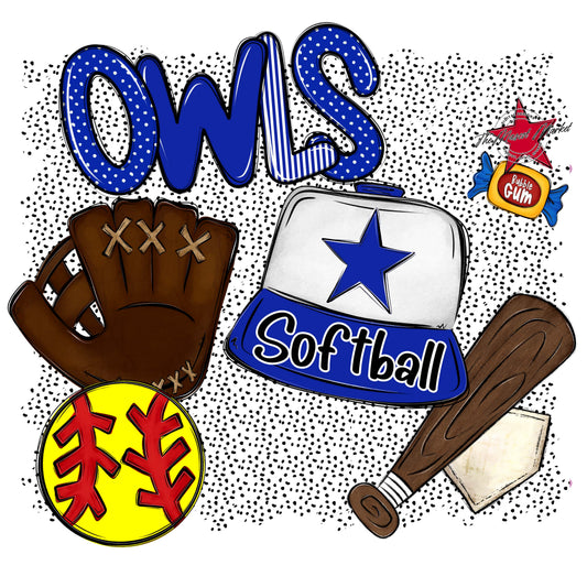 Owls Softball Spirit-Royal Blue