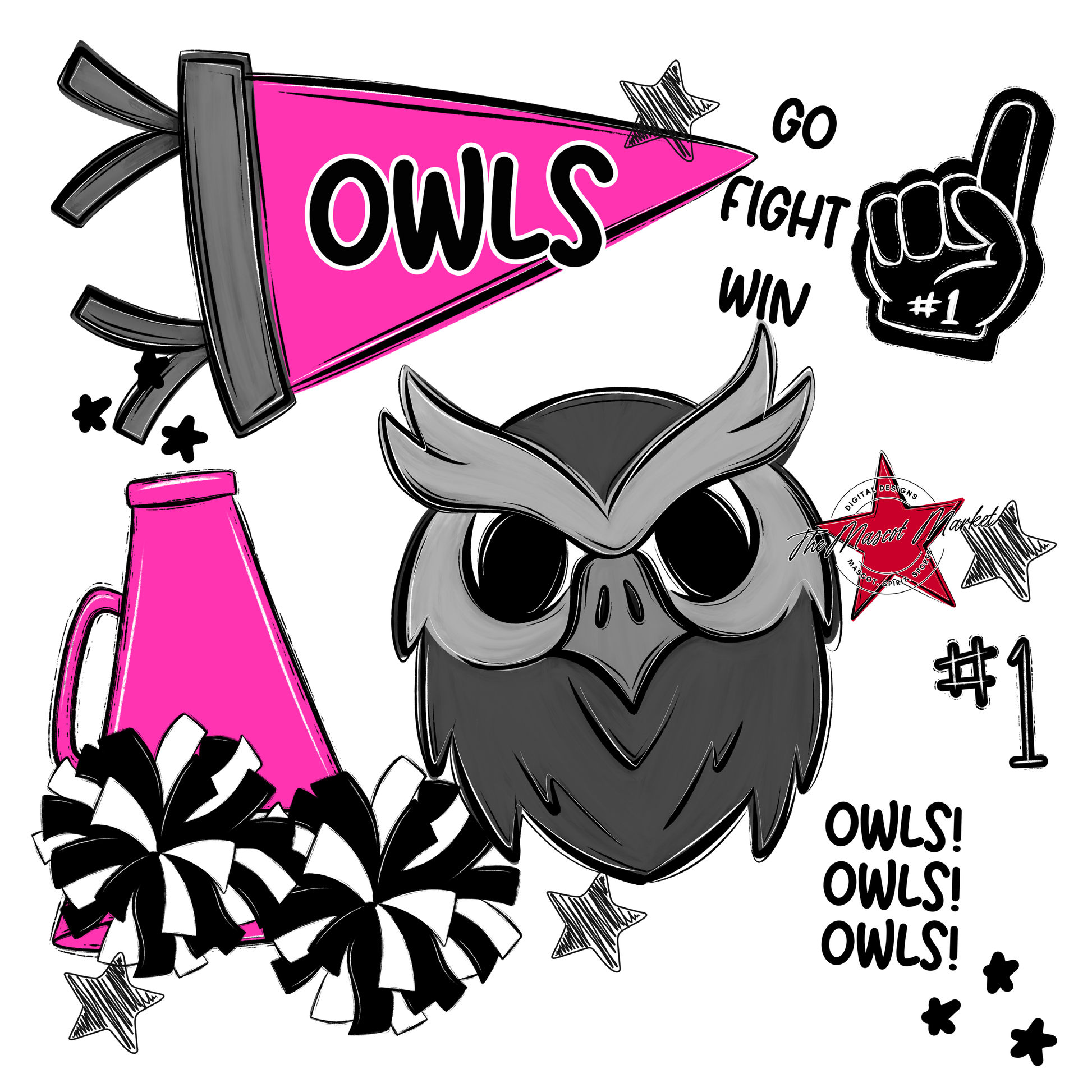 Owls Spirit Design-Pink