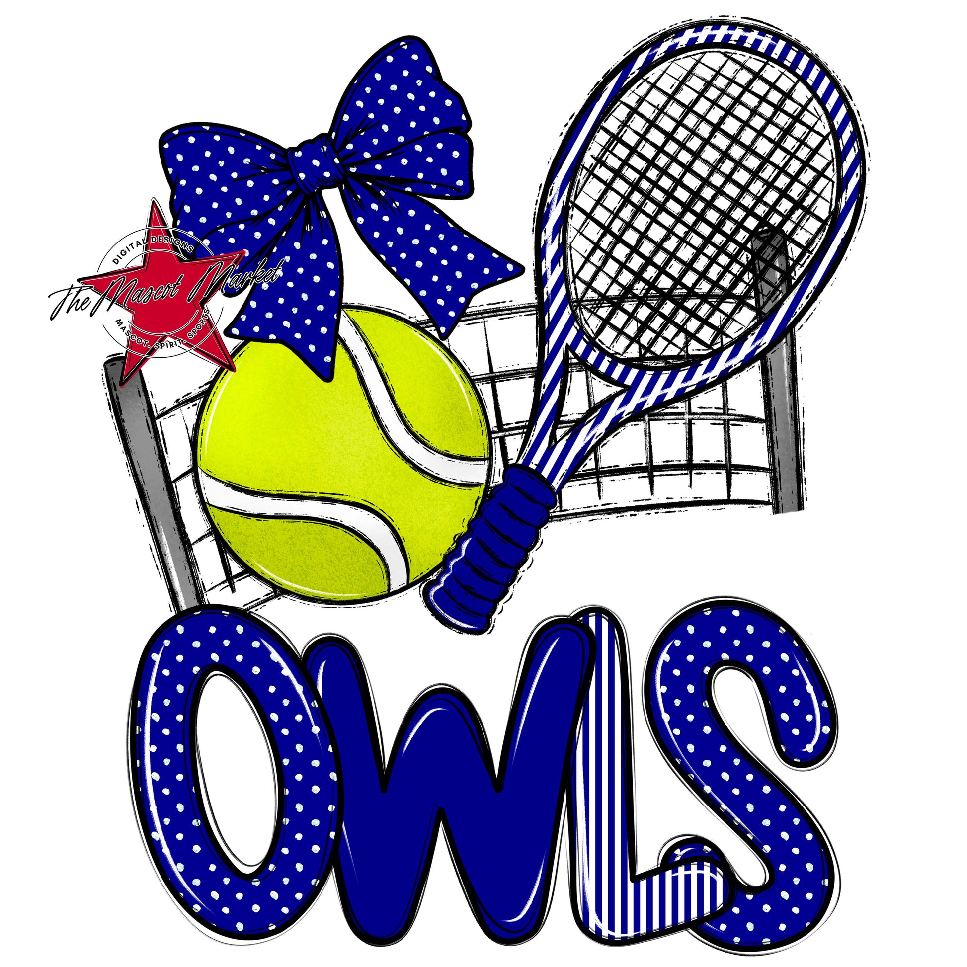 Owls Tennis Spirit Design-Blue