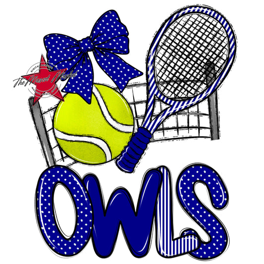 Owls Tennis Spirit Design-Blue