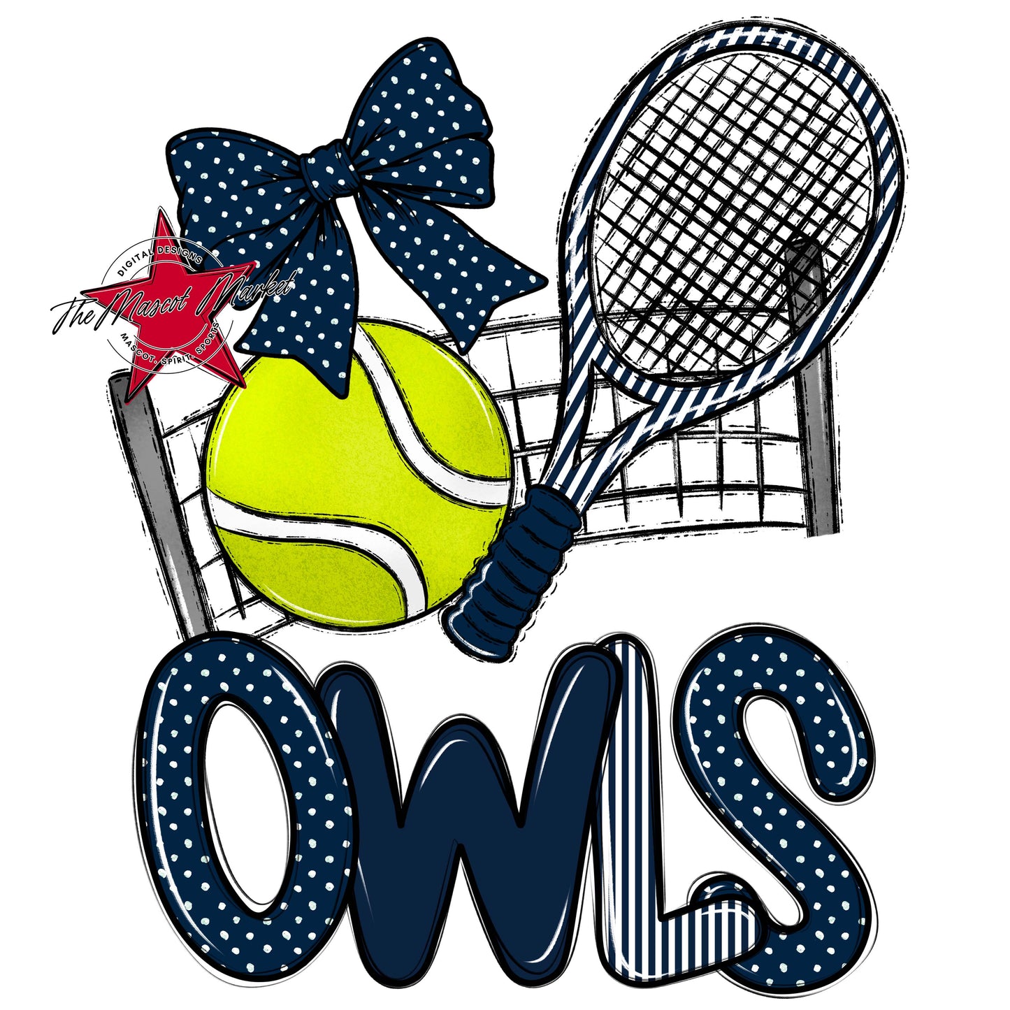 Owls Tennis Spirit Design-Navy