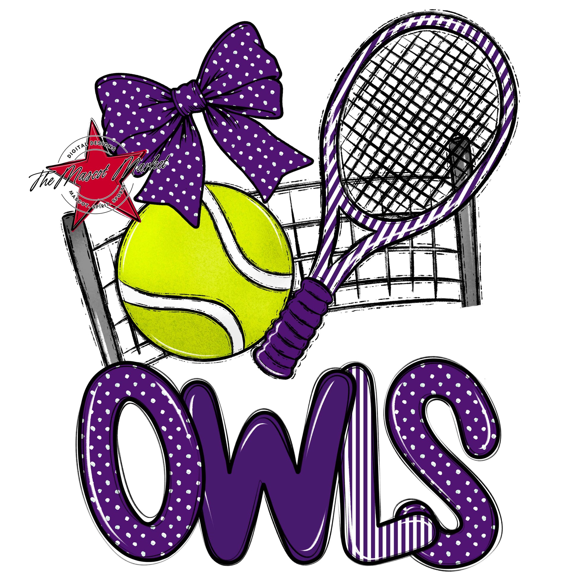 Owls Tennis Spirit Design-Purple