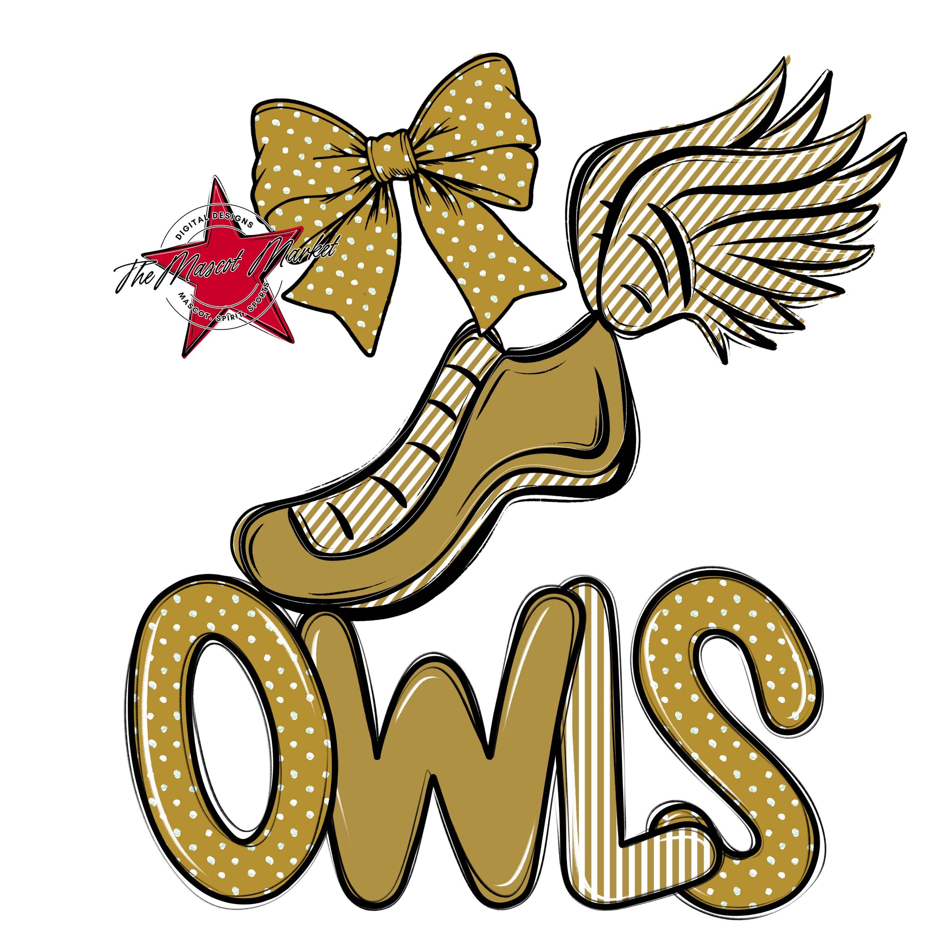 Owls Track Spirit Design-Gold