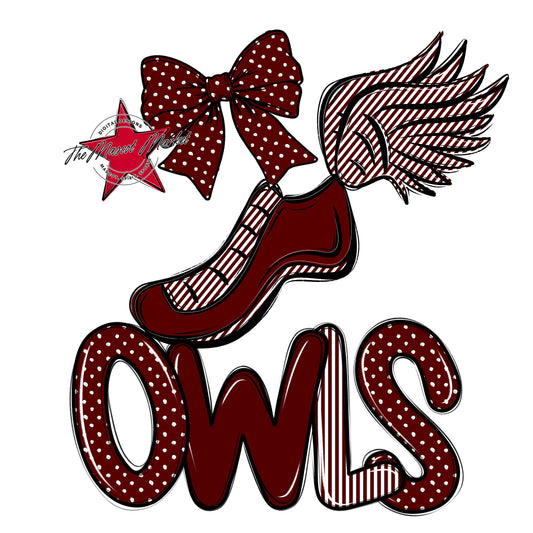 Owls Track Spirit Design-Maroon
