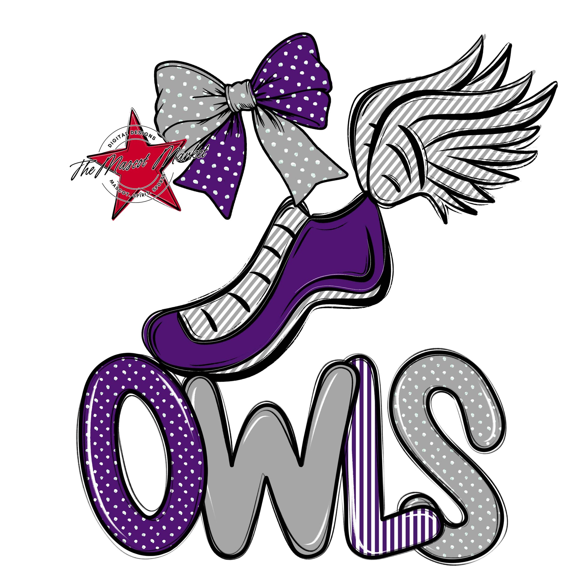 Owls Track Spirit Design-Purple & Grey