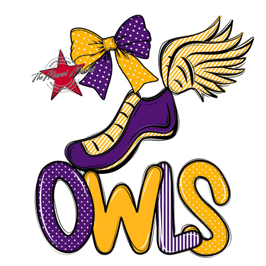 Owls Track Spirit Design-Purple & Yellow