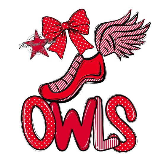 Owls Track Spirit Design-Red
