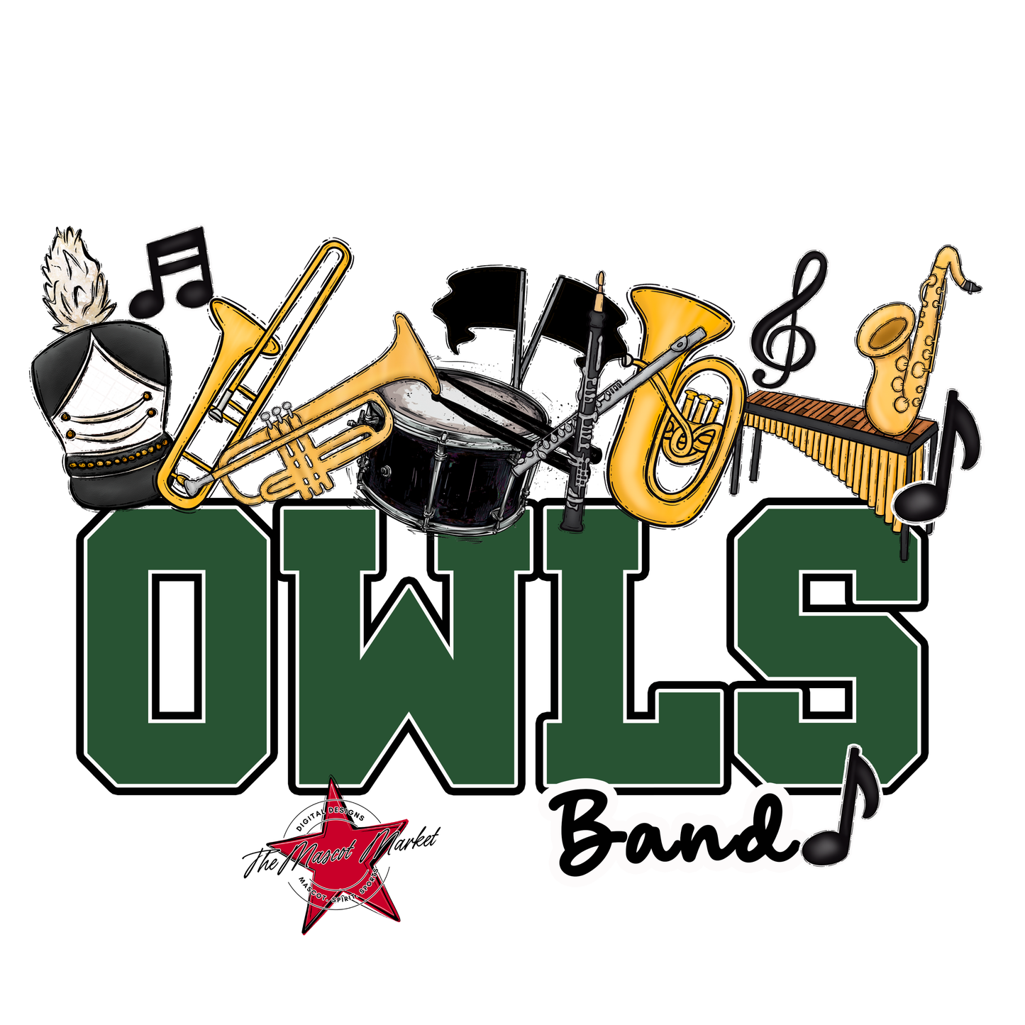 Owls Varsity Band-Green