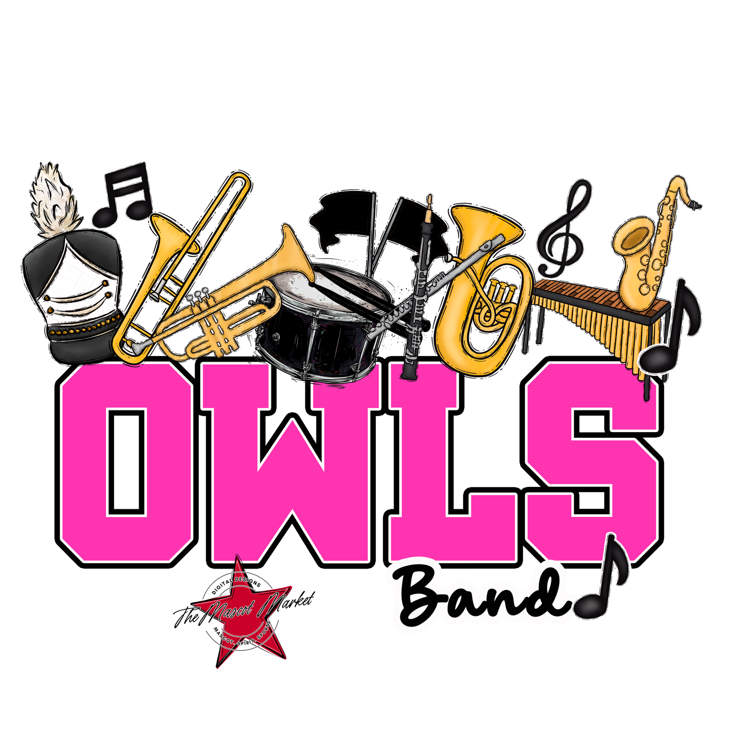 Owls Varsity Band-Pink