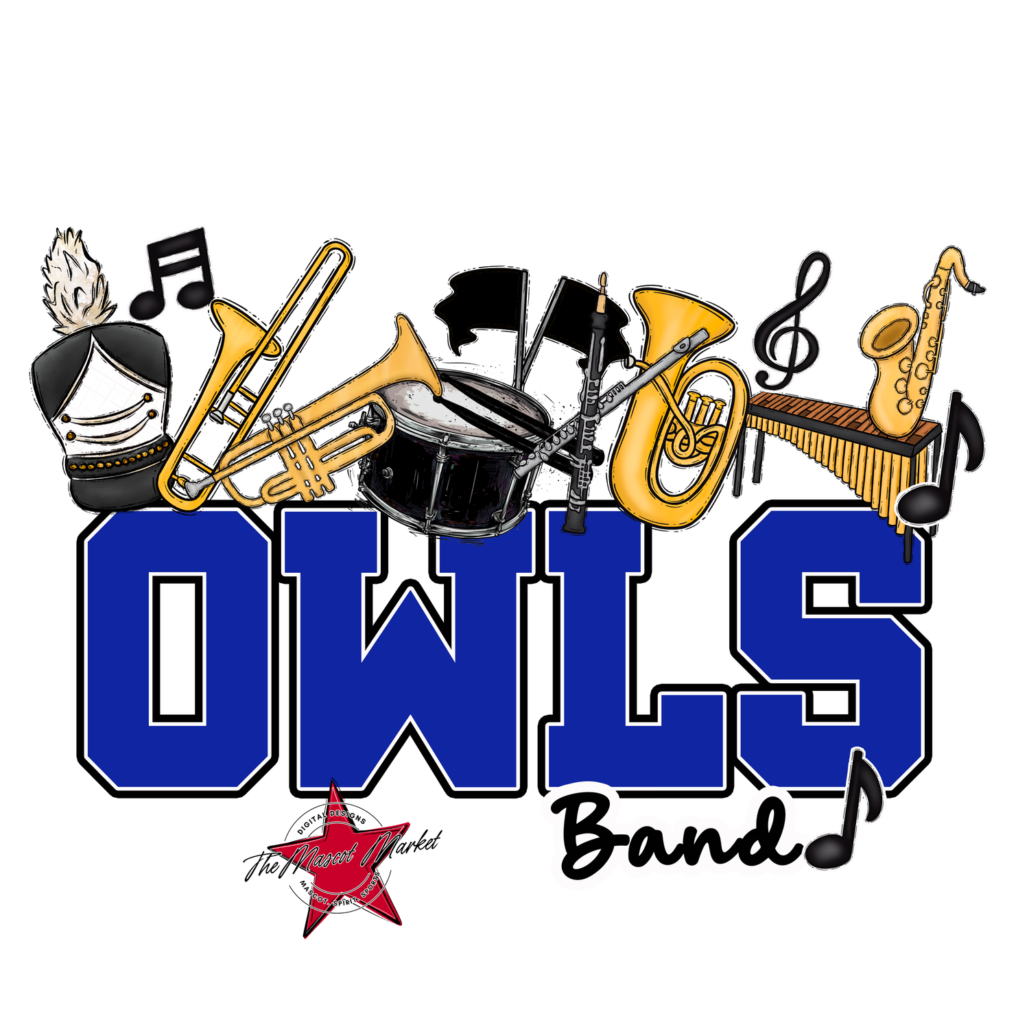 Owls Varsity Band-Royal Blue
