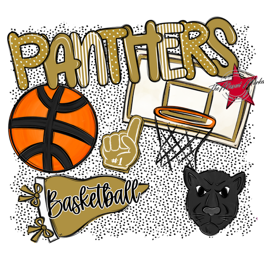 Panthers Basketball Spirit-Gold