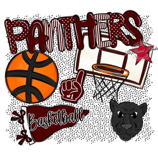 Panthers Basketball Spirit-Maroon