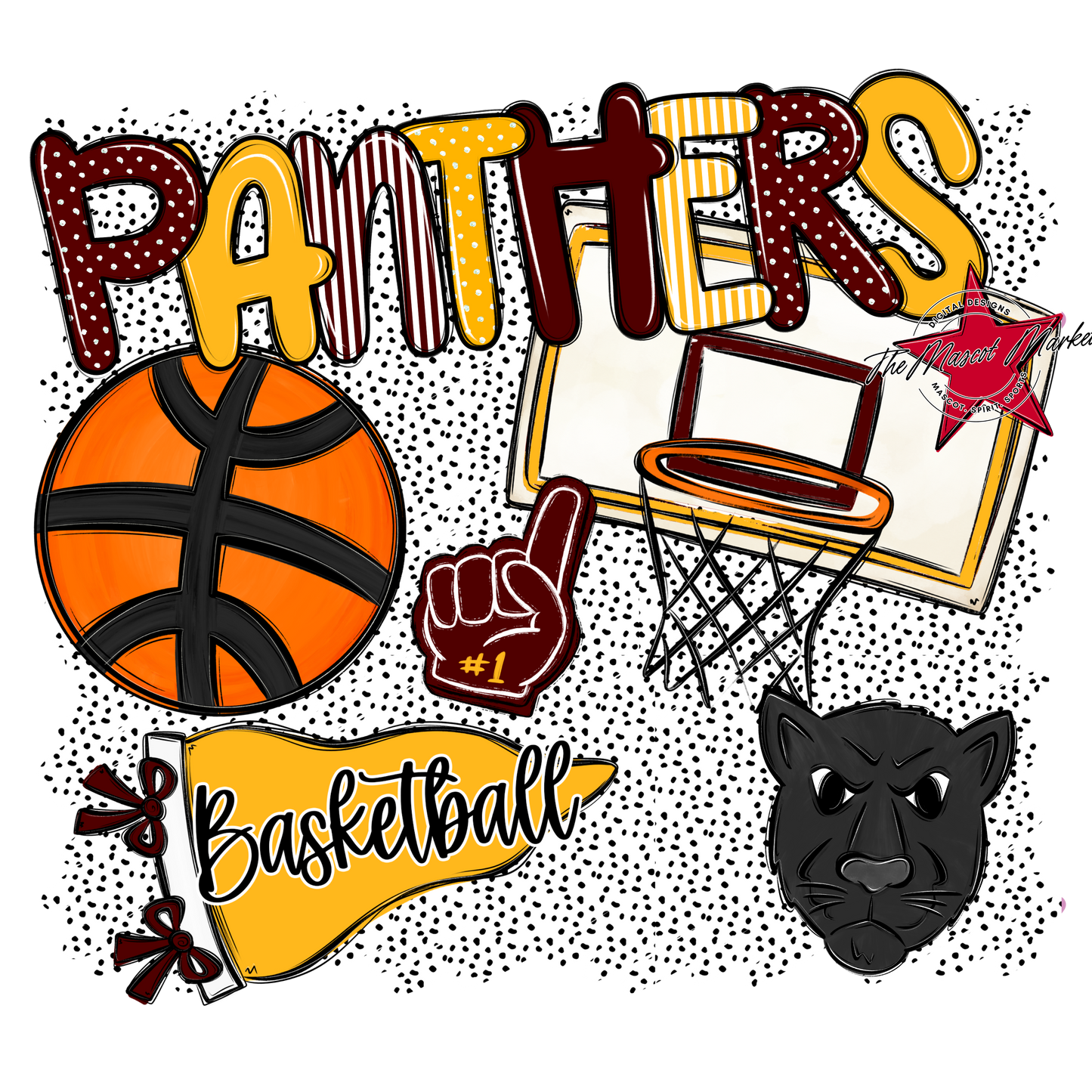 Panthers Basketball Spirit-Maroon & Yellow