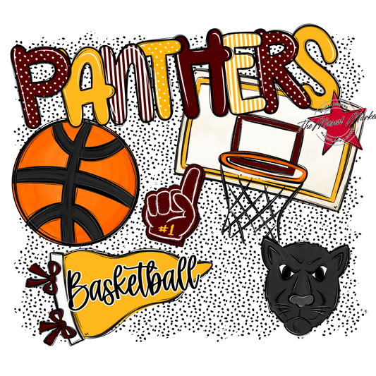 Panthers Basketball Spirit-Maroon & Yellow