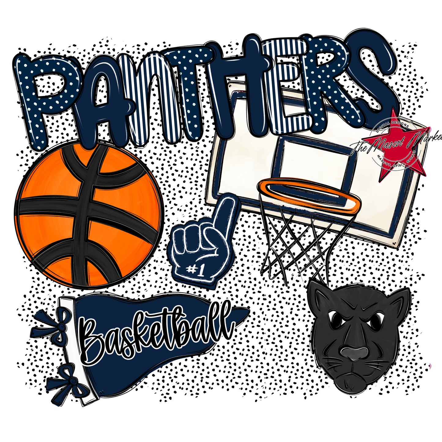 Panthers Basketball Spirit-Navy