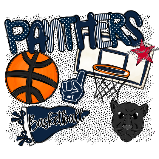 Panthers Basketball Spirit-Navy