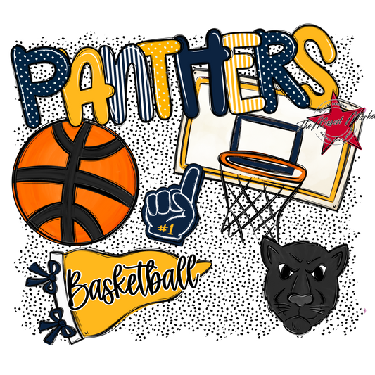 Panthers Basketball Spirit-Navy & Yellow
