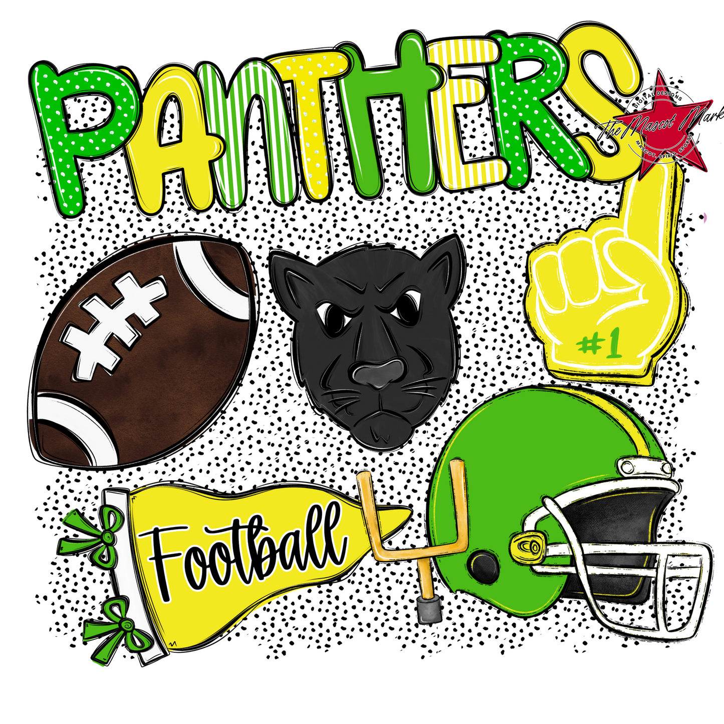 Panthers Football Spirit-Bright Green & Bright Yellow