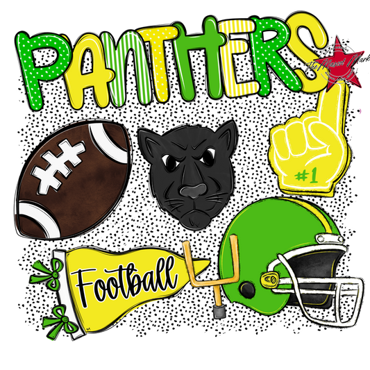 Panthers Football Spirit-Bright Green & Bright Yellow