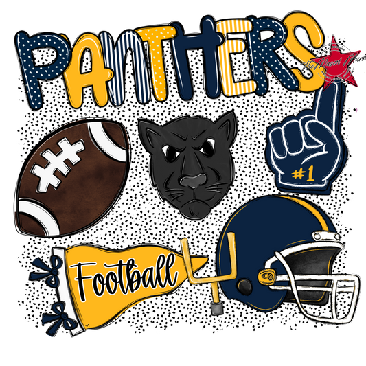 Panthers Football Spirit-Navy & Yellow