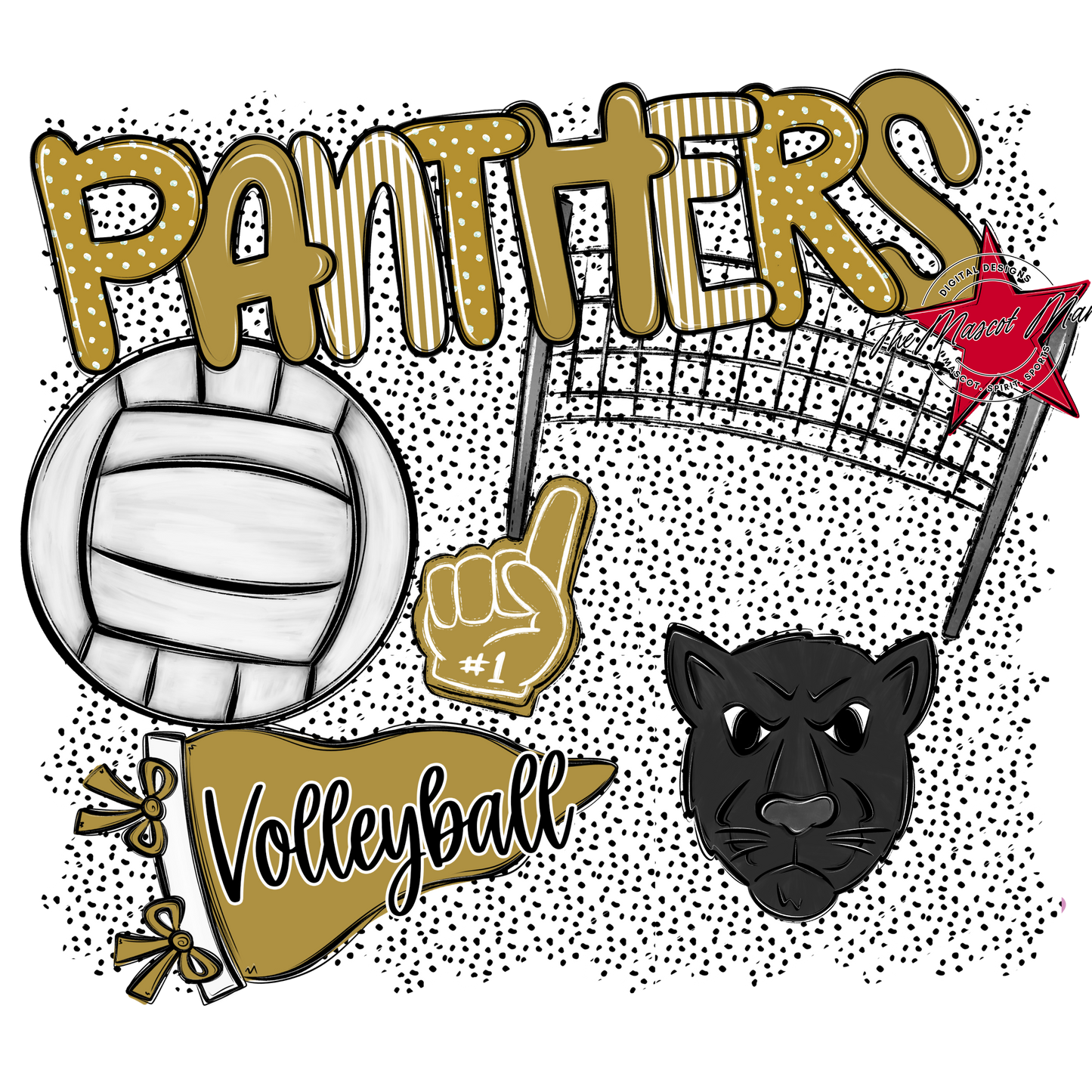 Panthers Volleyball Spirit-Gold