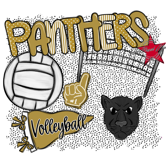 Panthers Volleyball Spirit-Gold