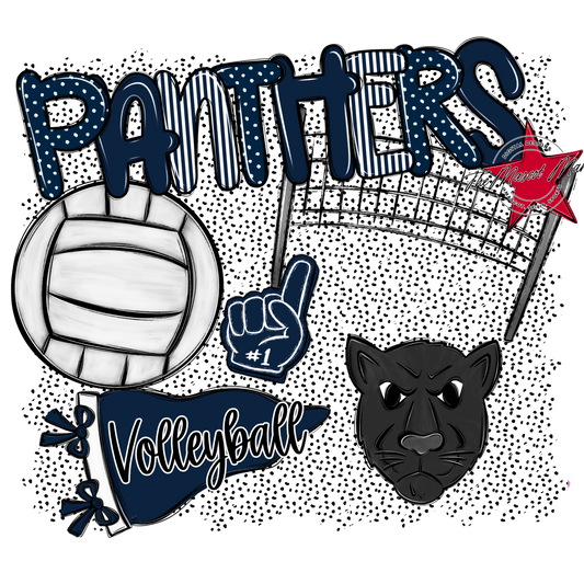 Panthers Volleyball Spirit-Navy