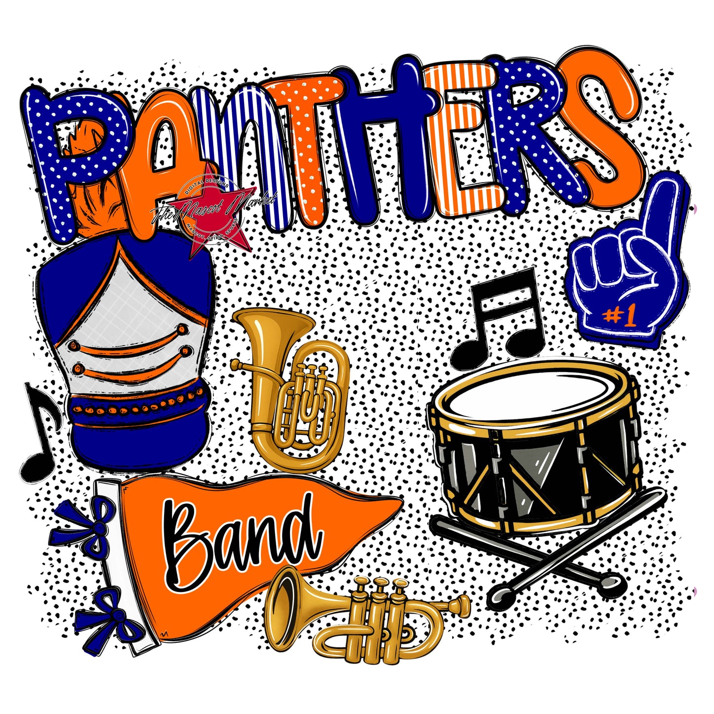 Panthers Band Spirit-Blue & Orange