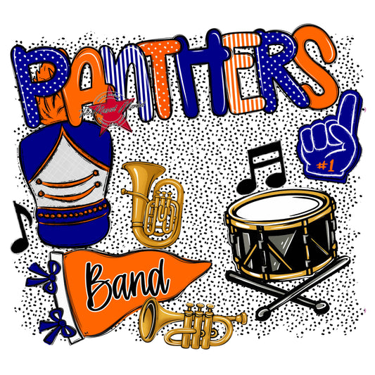 Panthers Band Spirit-Blue & Orange