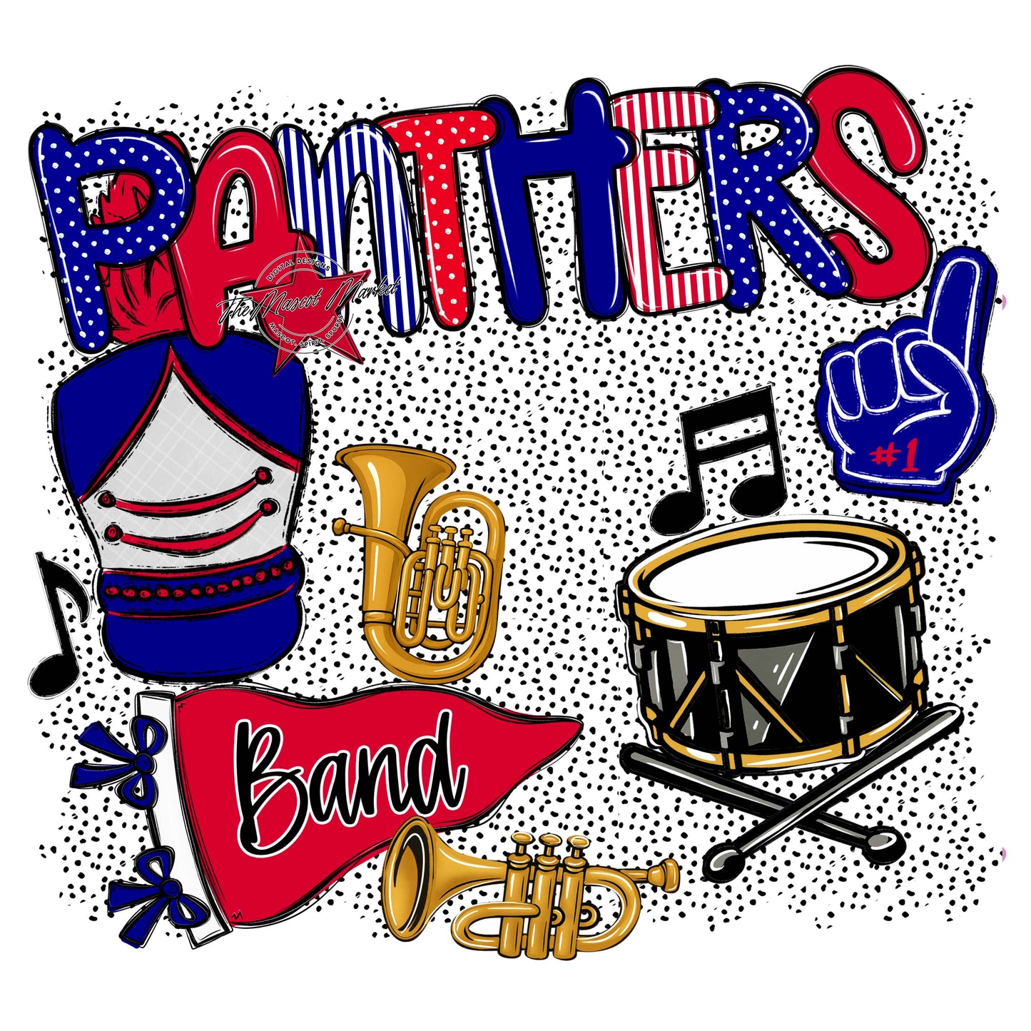 Panthers Band Spirit-Blue & Red