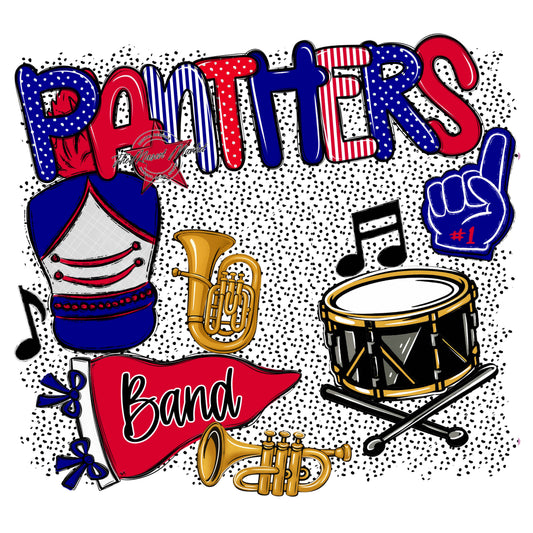 Panthers Band Spirit-Blue & Red