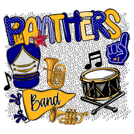 Panthers Band Spirit-Blue & Yellow