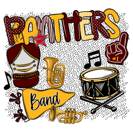 Panthers Band Spirit-Maroon & Yellow