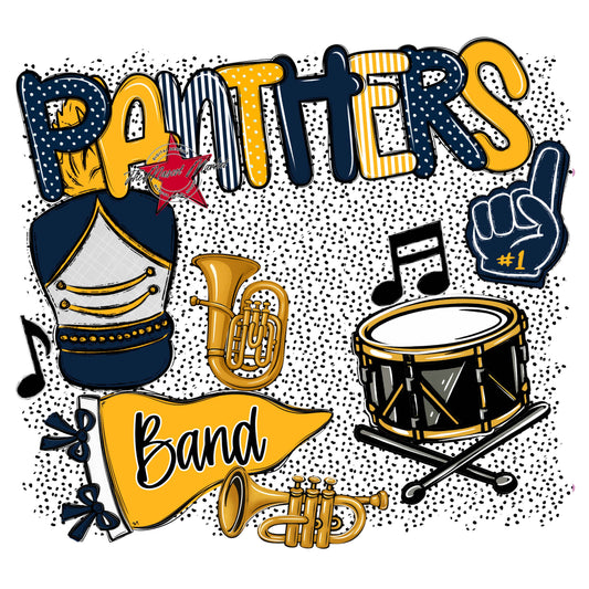 Panthers Band Spirit-Navy & Yellow