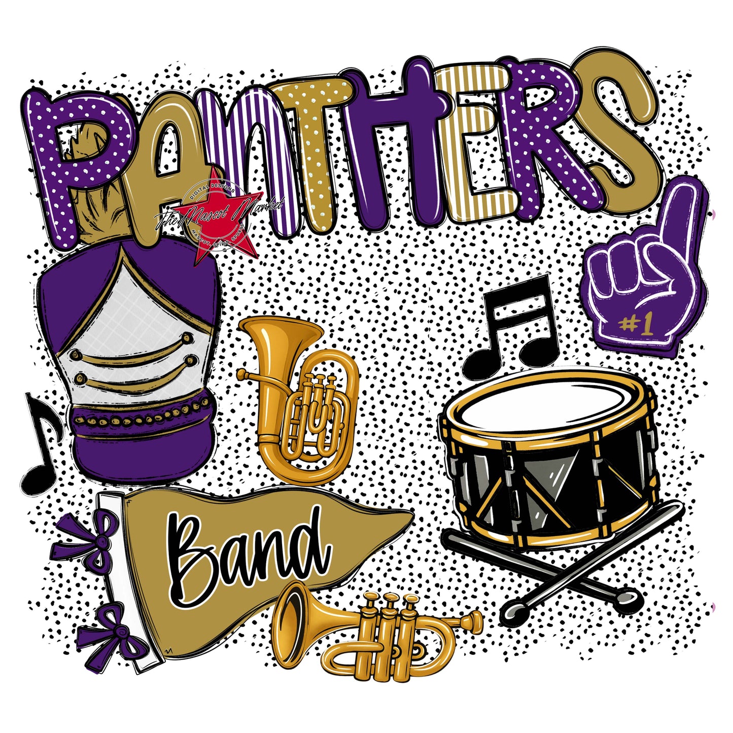 Panthers Band Spirit-Purple & Gold