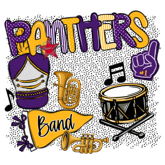 Panthers Band Spirit-Purple & Yellow