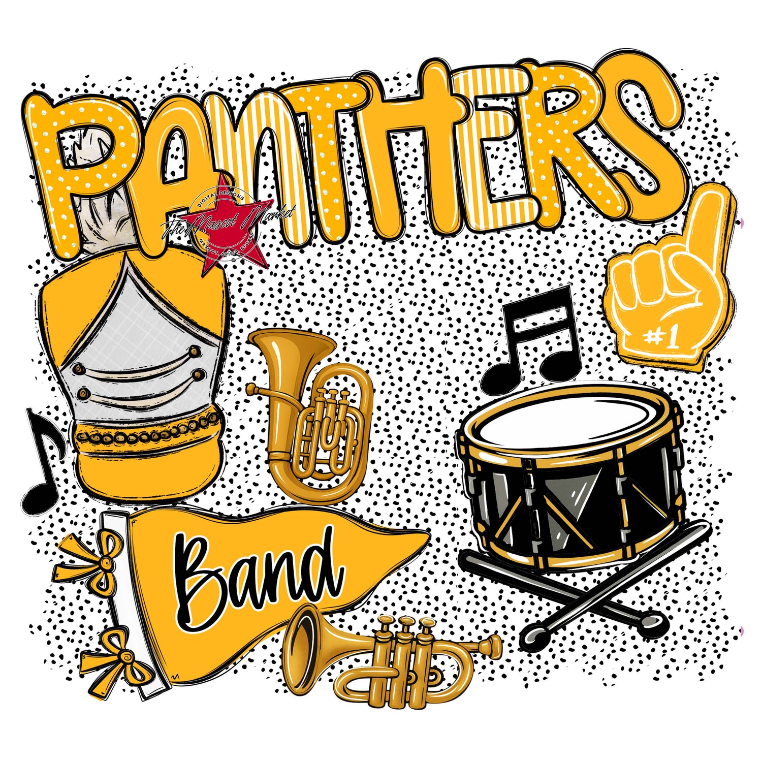 Panthers Band Spirit-Yellow