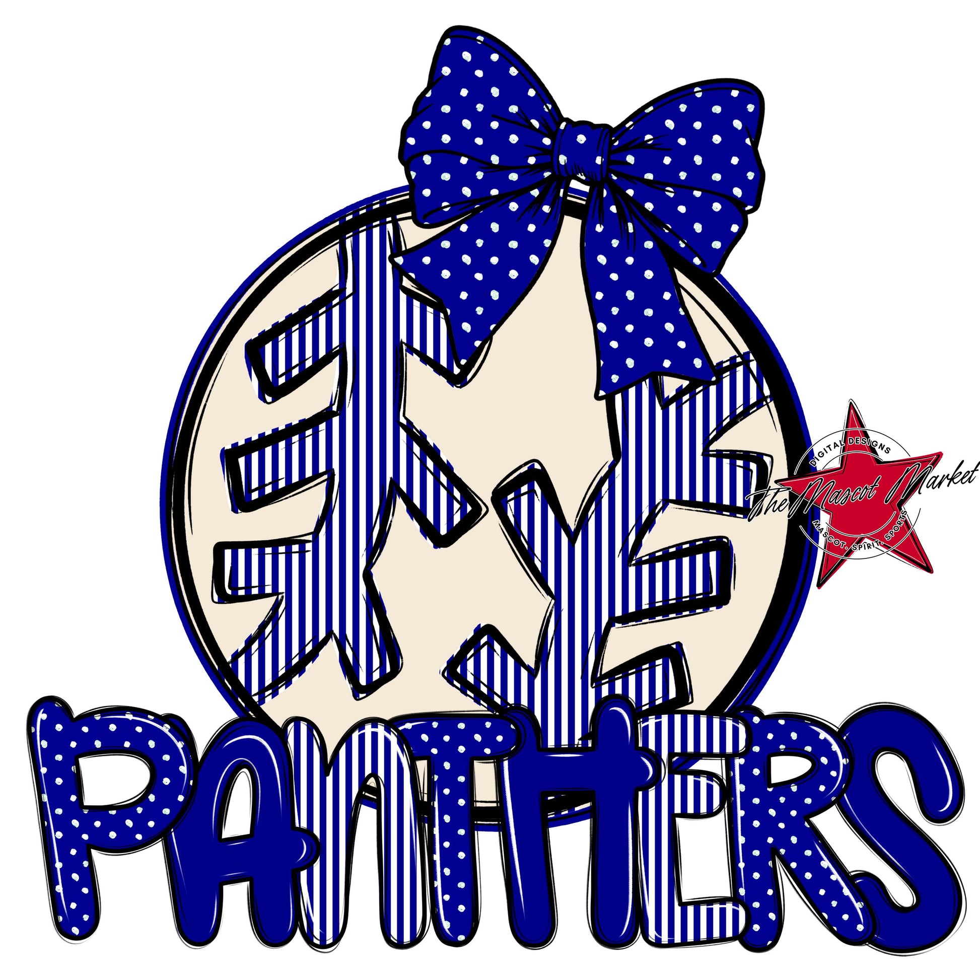 Panthers Baseball-Softball Spirit Design-Blue