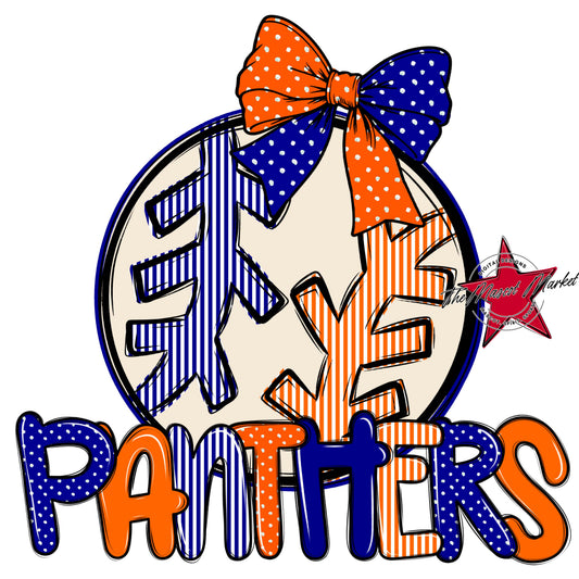 Panthers Baseball-Softball Spirit Design-Blue & Orange