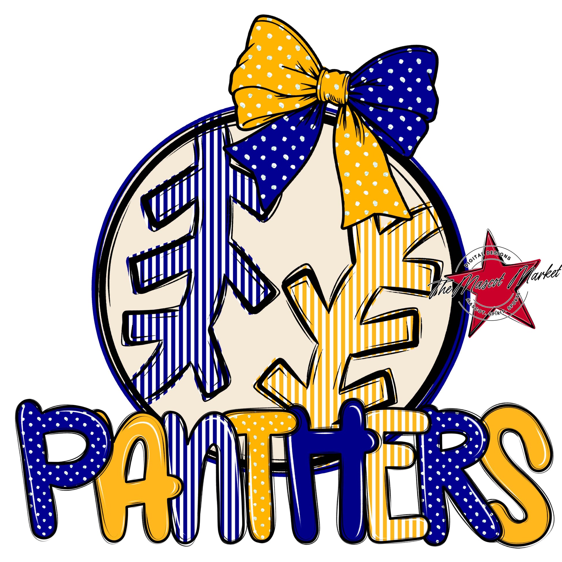 Panthers Baseball-Softball Spirit Design-Blue & Yellow