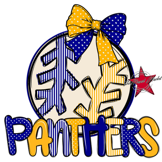 Panthers Baseball-Softball Spirit Design-Blue & Yellow