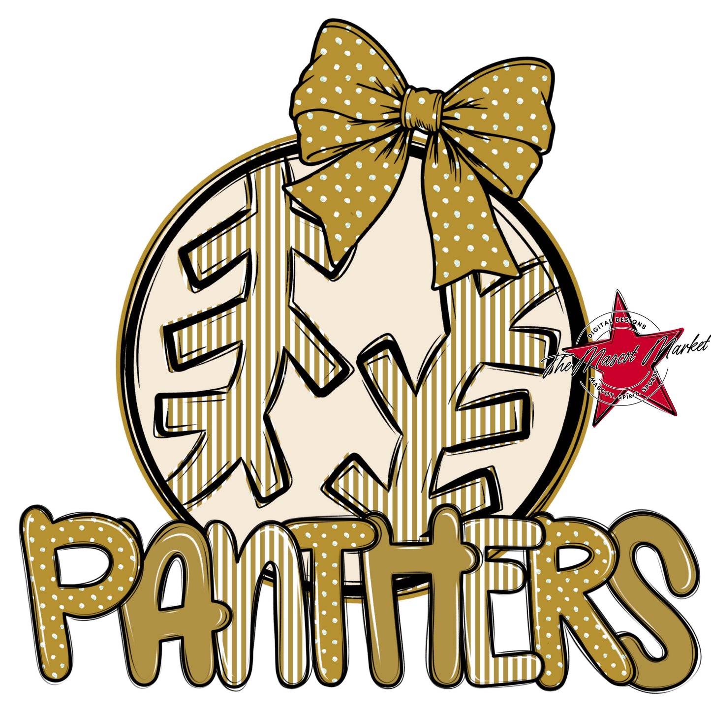 Panthers Baseball-Softball Spirit Design-Gold